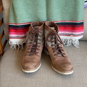 Harris tweed timberland ankle boots